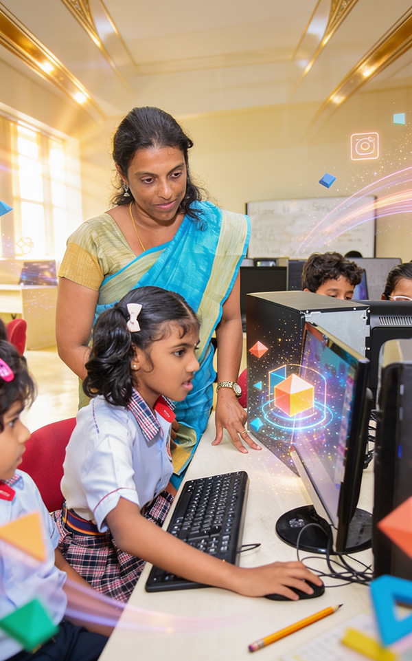 Tech-enabled computer lab session